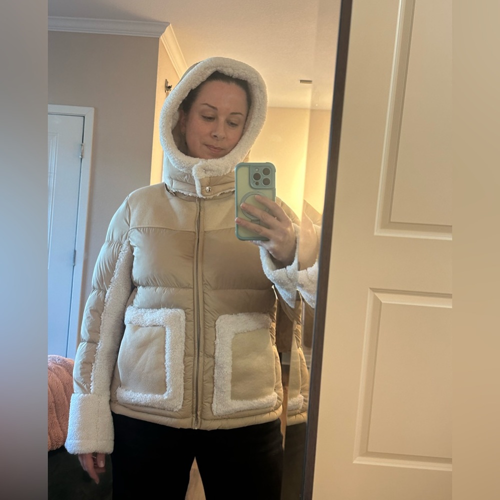 Sam Edelman Puffer Jacket with Faux-Sherpa Lining